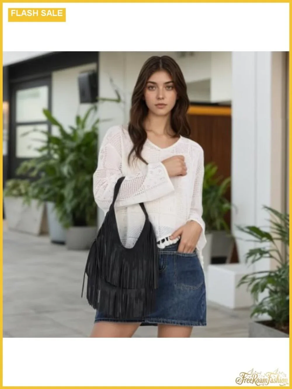 Vintage Fringe Hobo Purse for Women PU Leather Tassel Shoulder Bag Western